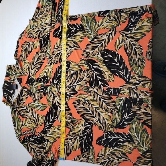 Norma Kamali Vibrant Tropical Leaf Print Tunic Blouse Women's Large 40 - Picture 12 of 13